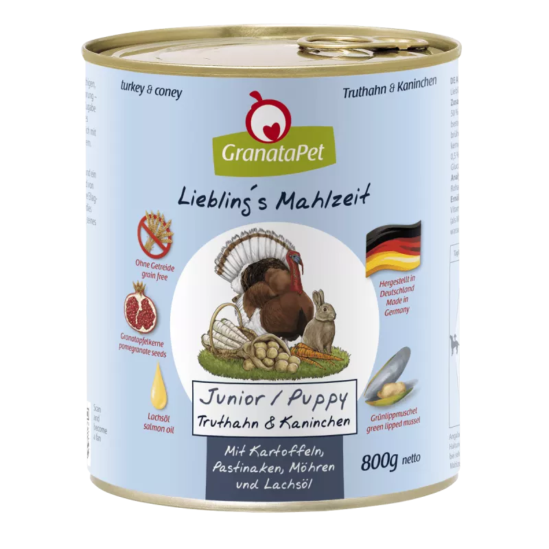 Liebling´s Mahlzeit Puppy/Junior Truthahn & Kaninchen mit Kartoffel 800g